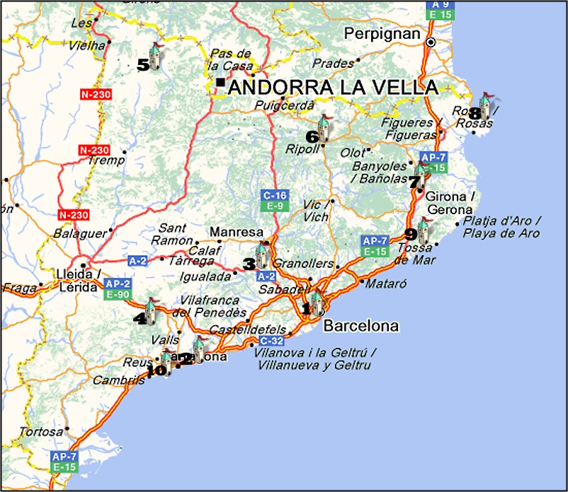 Catmap_top10 10 главных достопримечательностей Каталонии