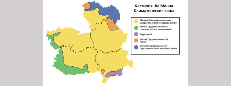 Климатическая карта Ла Манчи