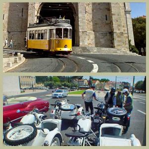 трамвай и мотоцикл