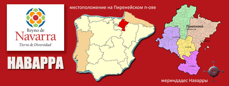 Наварра на Пиренейском полуострове и деление на мериндадес