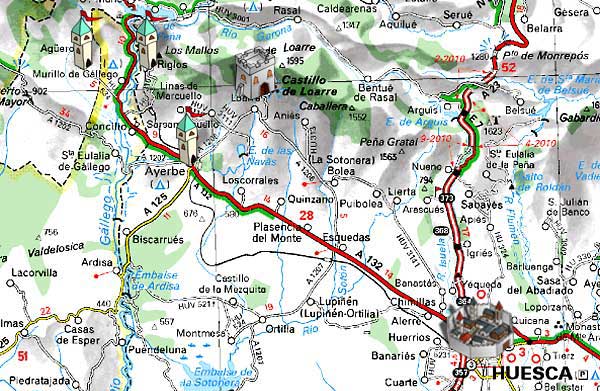 mallos_map Карта маршрута от Уэски к Мальос де Риглос